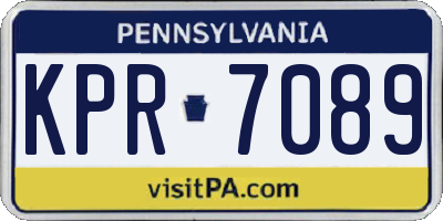 PA license plate KPR7089