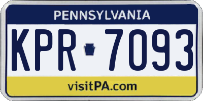 PA license plate KPR7093