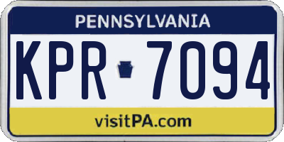 PA license plate KPR7094