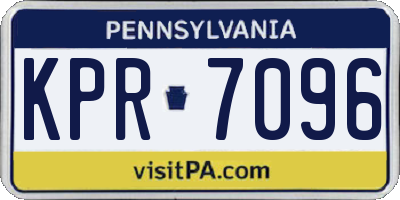 PA license plate KPR7096