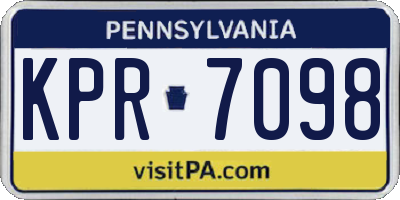 PA license plate KPR7098