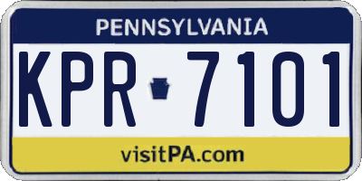 PA license plate KPR7101