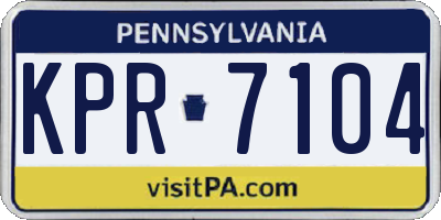 PA license plate KPR7104