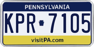 PA license plate KPR7105
