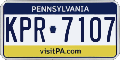 PA license plate KPR7107