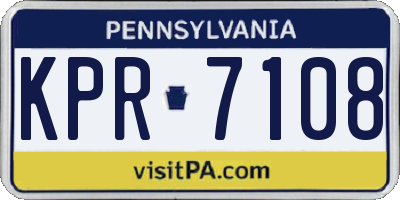 PA license plate KPR7108