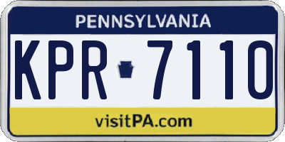 PA license plate KPR7110