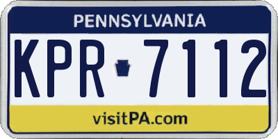 PA license plate KPR7112
