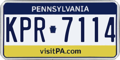 PA license plate KPR7114