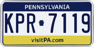 PA license plate KPR7119