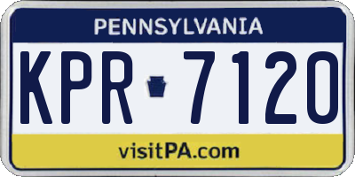 PA license plate KPR7120