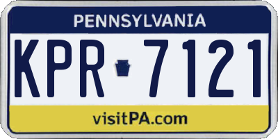 PA license plate KPR7121
