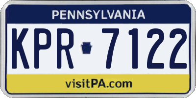 PA license plate KPR7122