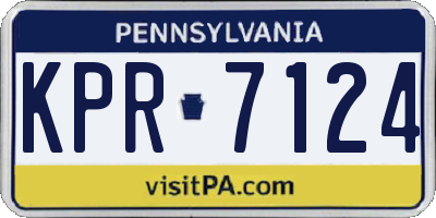 PA license plate KPR7124
