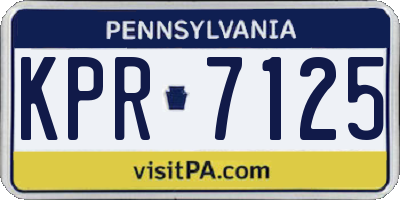 PA license plate KPR7125