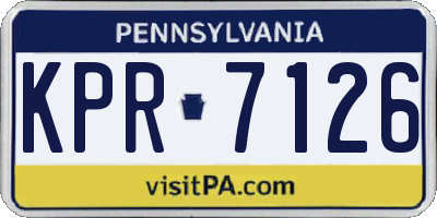 PA license plate KPR7126