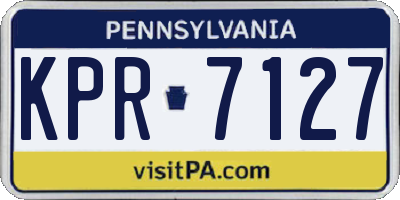 PA license plate KPR7127