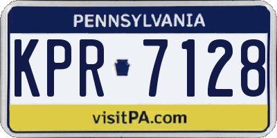 PA license plate KPR7128