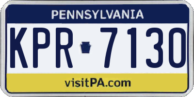 PA license plate KPR7130
