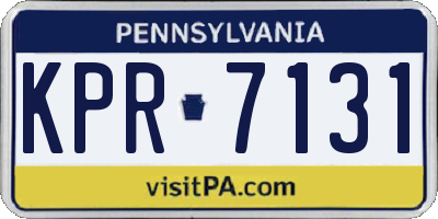 PA license plate KPR7131