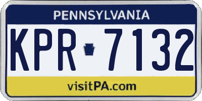 PA license plate KPR7132