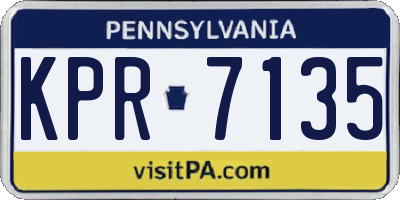 PA license plate KPR7135