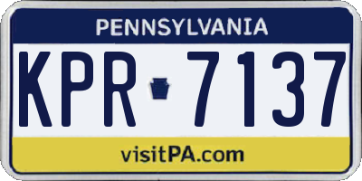 PA license plate KPR7137