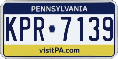 PA license plate KPR7139