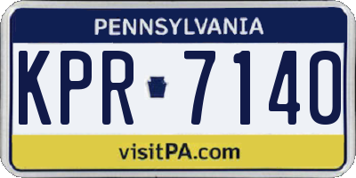 PA license plate KPR7140
