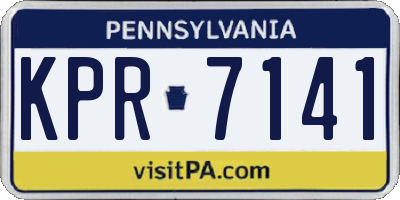 PA license plate KPR7141
