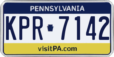 PA license plate KPR7142