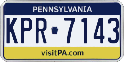 PA license plate KPR7143