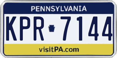 PA license plate KPR7144