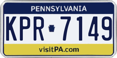 PA license plate KPR7149