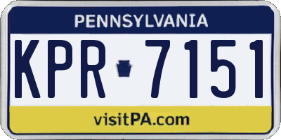 PA license plate KPR7151