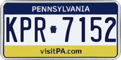 PA license plate KPR7152