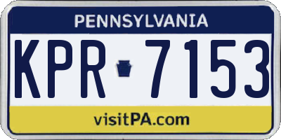 PA license plate KPR7153