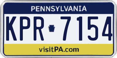 PA license plate KPR7154
