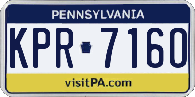 PA license plate KPR7160