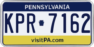 PA license plate KPR7162