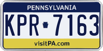 PA license plate KPR7163
