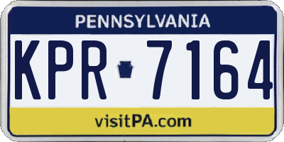 PA license plate KPR7164