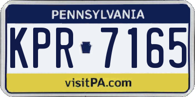 PA license plate KPR7165
