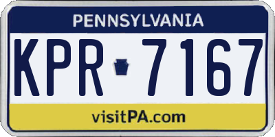 PA license plate KPR7167
