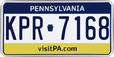 PA license plate KPR7168