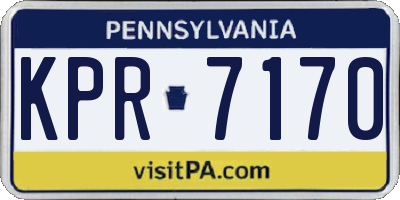 PA license plate KPR7170