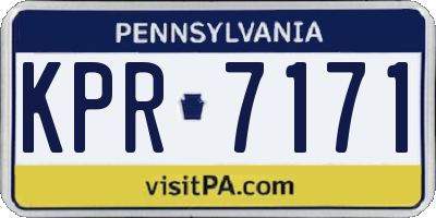 PA license plate KPR7171