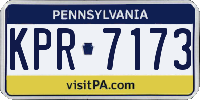 PA license plate KPR7173