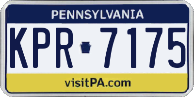 PA license plate KPR7175