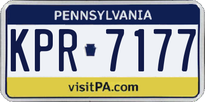 PA license plate KPR7177